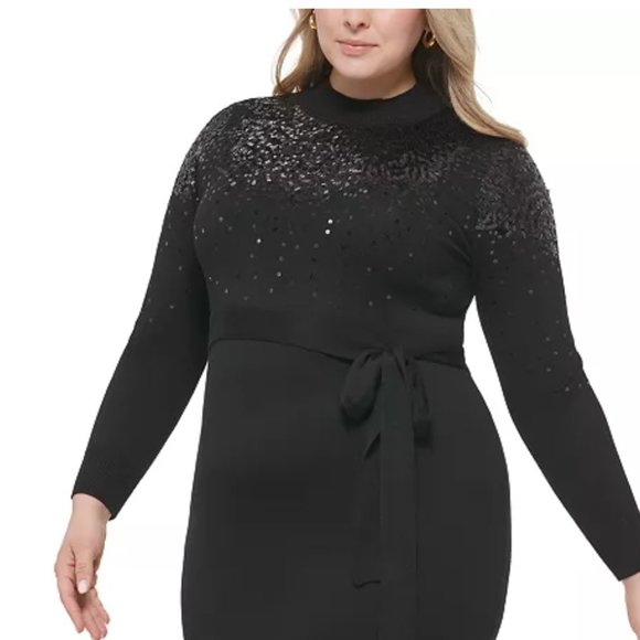 Vince Camuto Plus Size Sequined Sweater Dress - 2X - Picture 3 of 8